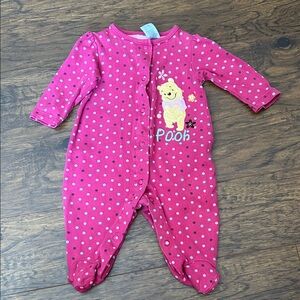 Disney Pink Polka Dot Pooh Kids Footie